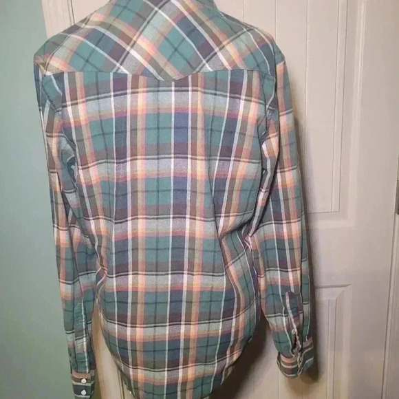 Vintage Lucky brand classic fit pear snap button down 100% cotton size small - Picture 6 of 10